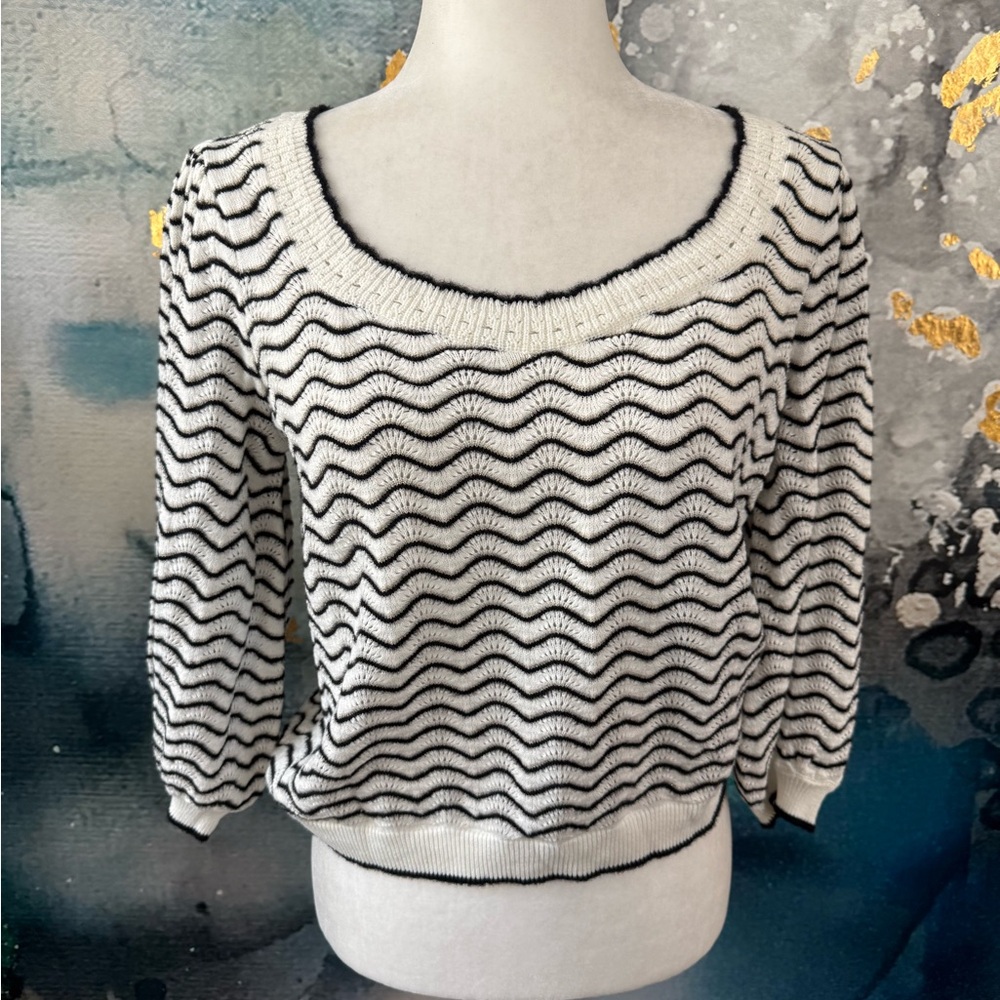 Oliver Bonas | Wavy Striped Sweetheart Sweater